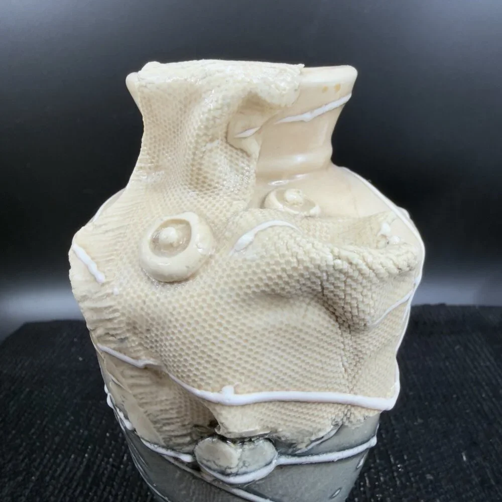 Delicate Ceramic‎ Vase Vessel With Texture Flower Pot Container Vintage Decor